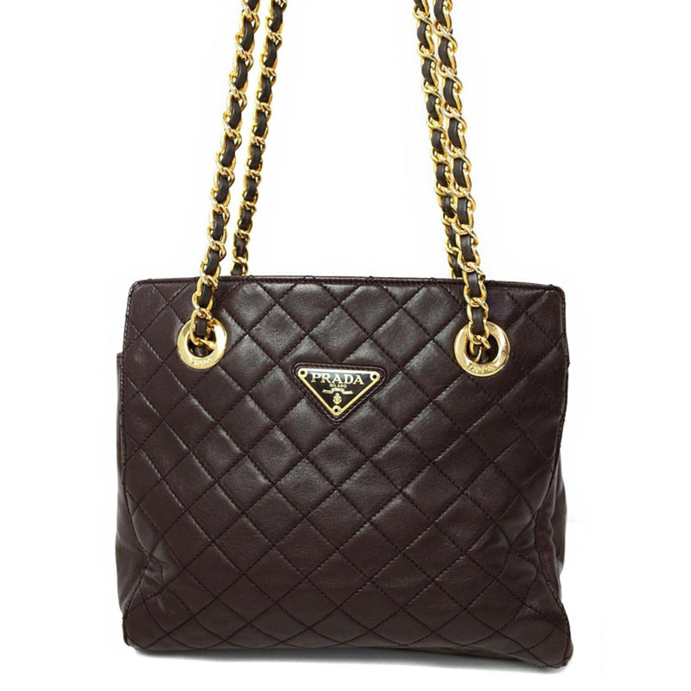 Prada Quilted Chain Shoulder Bag Black